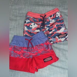 Vineyard Vines Kids' Swim Trunks - Red and Blue